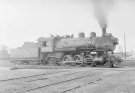 Northern Pacific steam locomotive 2424 at North Bemidji, Minnesota, in 1954.