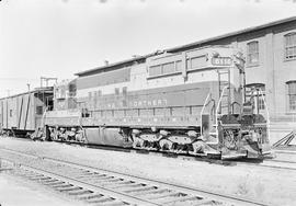 Burlington Northern diesel locomotive 6116 at Hillyard, Washington in 1970.