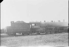 Northern Pacific steam locomotive 1753 at Forsyth, Montana, circa 1934.