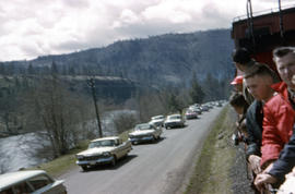 Klickitat Log and Lumber Company steam locomotive 7 at Klickitat, Washington in 1964.