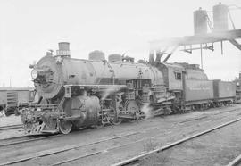 Northern Pacific steam locomotive 1709 at Glendive, Montana, in 1953.