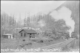 Great Northern Railway steam locomotive number  at Essex, Montana, undated.