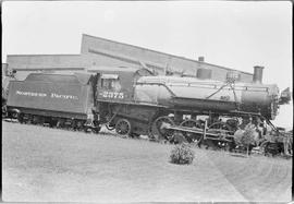 Northern Pacific steam locomotive 2375 at Parkwater, Washington, circa 1938.