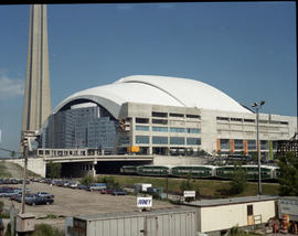 Toronto GO Transit commuter train at Toronto, Ontario on July 05, 1990.