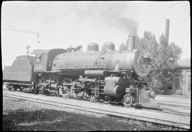 Northern Pacific steam locomotive 2213 at Missoula, Montana, in 1934.