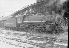 Northern Pacific steam locomotive 2233 at Staples, Minnesota, in 1950.