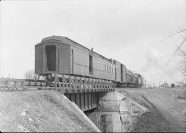 Northern Pacific mixed train number 735 at Rush City, Minnesota, in 1950.