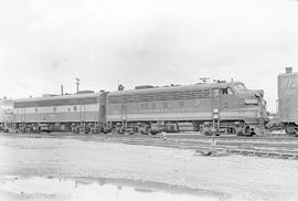 Burlington Northern diesel locomotive 732 at Tacoma, Washington in 1971.