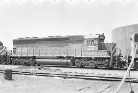 Burlington Northern diesel locomotive 6520 at Galesburg, Illinois in 1972.