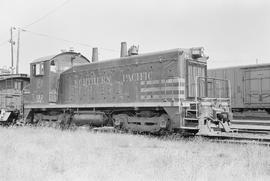 Burlington Northern diesel locomotive 182 at Interbay, Washington in 1973.