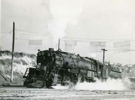 Great Northern Railway steam locomotive 2054 in Washington State, undated.