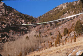 Burlington Northern Diesel Locomotives 9778, 9765, 9804 at Homestake Pass, Montana, 1971