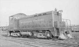 Northern Pacific diesel locomotive number 100 at Seattle, Washington, circa 1939.