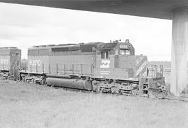 Burlington Northern diesel locomotive 6300 at Auburn, Washington in 1973.