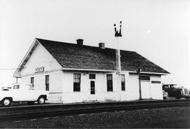 Great Northern Depot at Power, Montana, 1958 or later