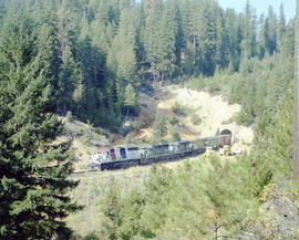 Western Pacific Railroad diesel locomotive 1776 at Keddie, California in August 1977.