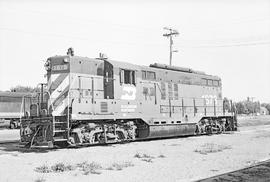 Burlington Northern diesel locomotive 1878 at Auburn, Washington in 1975.