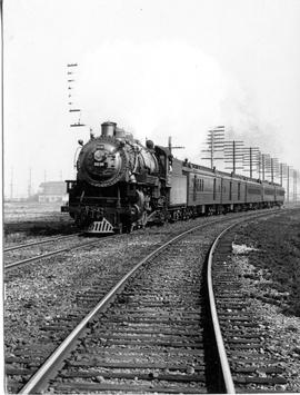 Northern Pacific steam locomotive 2238 at Black River, Washington, circa 1940.