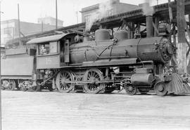 Pacific Coast Railroad steam locomotive number 18 at Seattle, Washington, circa 1920.