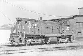 Burlington Northern diesel locomotive 378 at Auburn, Washington in 1976.