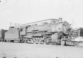 Northern Pacific steam locomotive 1799 at Auburn, Washington, in 1952.