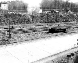 Pacific Coast Railroad track at Maple Valley, Washington, circa 1955.