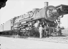 Northern Pacific steam locomotive 2607 at Tacoma, Washington, in 1945.