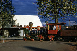 Portland Zoo Railway steam locomotive Oregon at North Portland, Oregon in 1959.