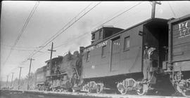 Pacific Coast Railroad caboose number 53 at Renton, Washington in 1946.