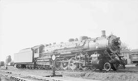 Northern Pacific steam locomotive 2603 at Missoula, Montana, in 1940.