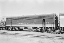 Northern Pacific diesel locomotive number RCU1 at Livingston, Montana, in 1972.