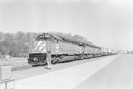 Burlington Northern diesel locomotive 6474 at South Seattle, Washington in 1971.