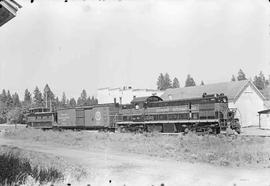 Spokane International Railroad Diesel Locomotive  Number 211 at Spokane, Washington, circa 1955.