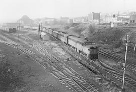 Burlington Northern passenger train number 199 at Tacoma, Washington in 1971.