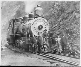 Northern Pacific steam locomotive 1 at Wilkeson, Washington, circa 1918.