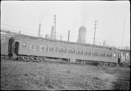 Northern Pacific Railroad Combination Coach Number 1195 at Centralia, Washington in March, 1954.