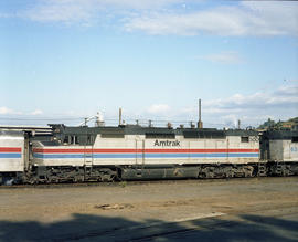 Amtrak diesel locomotive 500 at Seattle, Washington on August 4, 1980.