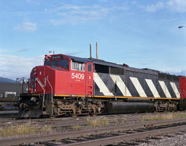 Canadian National Railway Company diesel locomotive 5411 at Jasper, Alberta in August 1990.