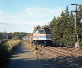 Amtrak diesel locomotive 227 at Titlow, Washington in 1979.