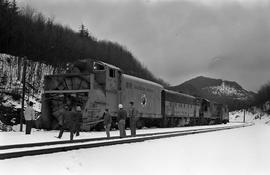 Northern Pacific rotary snow plow number 42 at Eagle Gorge, Washington in 1972.