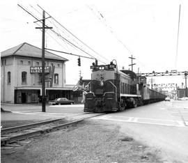 Pacific Coast Railroad freight train at Renton, Washington in 1965.