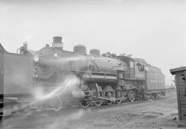 Northern Pacific steam locomotive 1588 at North Bemidji, Minnesota, in 1954.