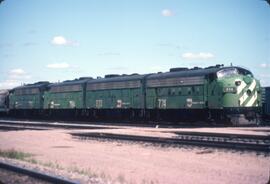 Burlington Northern diesel locomotives Number 774, Number 833, Number 784, Number 790 at Minneapo...