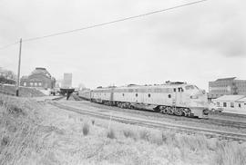 Union Pacific Railroad diesel locomotive number 960 at Tacoma, Washington in 1971.