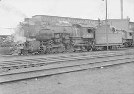 Northern Pacific steam locomotive 1831 at Spokane, Washington, in 1950.