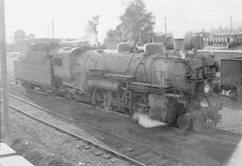 Northern Pacific steam locomotive 1856 at Helena, Montana, in 1952.