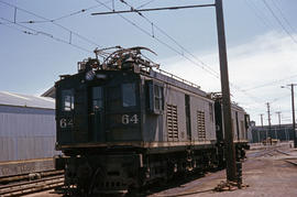 Butte, Anaconda and Pacific Railroad electric locomotive 64 at Butte, Montana in 1964.