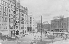 Pioneer Square in Seattle, Washington, circa 1915.