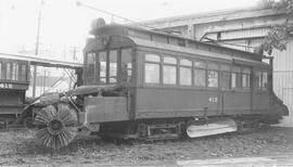 Seattle Municipal Railway Number 418 at the Georgetown carbarn, Seattle, Washington, 1938.