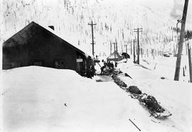 A Great Northern Railway accident at Wellington, Washington in March 1910.